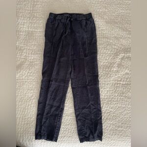 Orvis Navy Blue Linen Straight Leg Pants